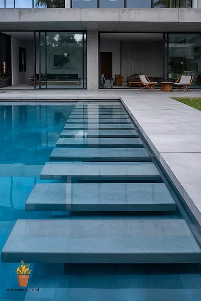 Minimalist Concrete Decking with Clean Lines