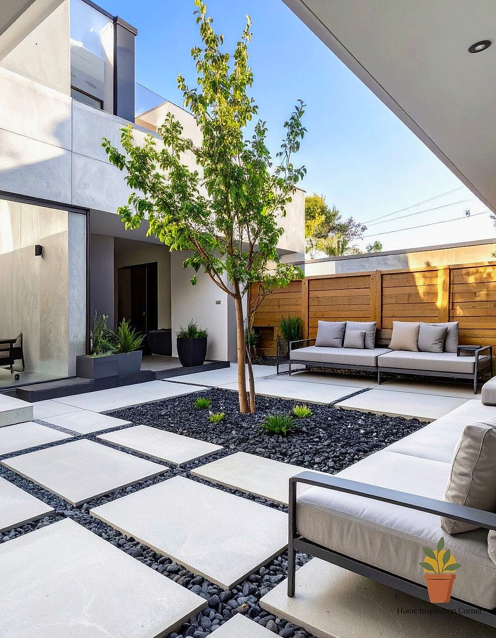 Minimalist Concrete with Bold Furniture