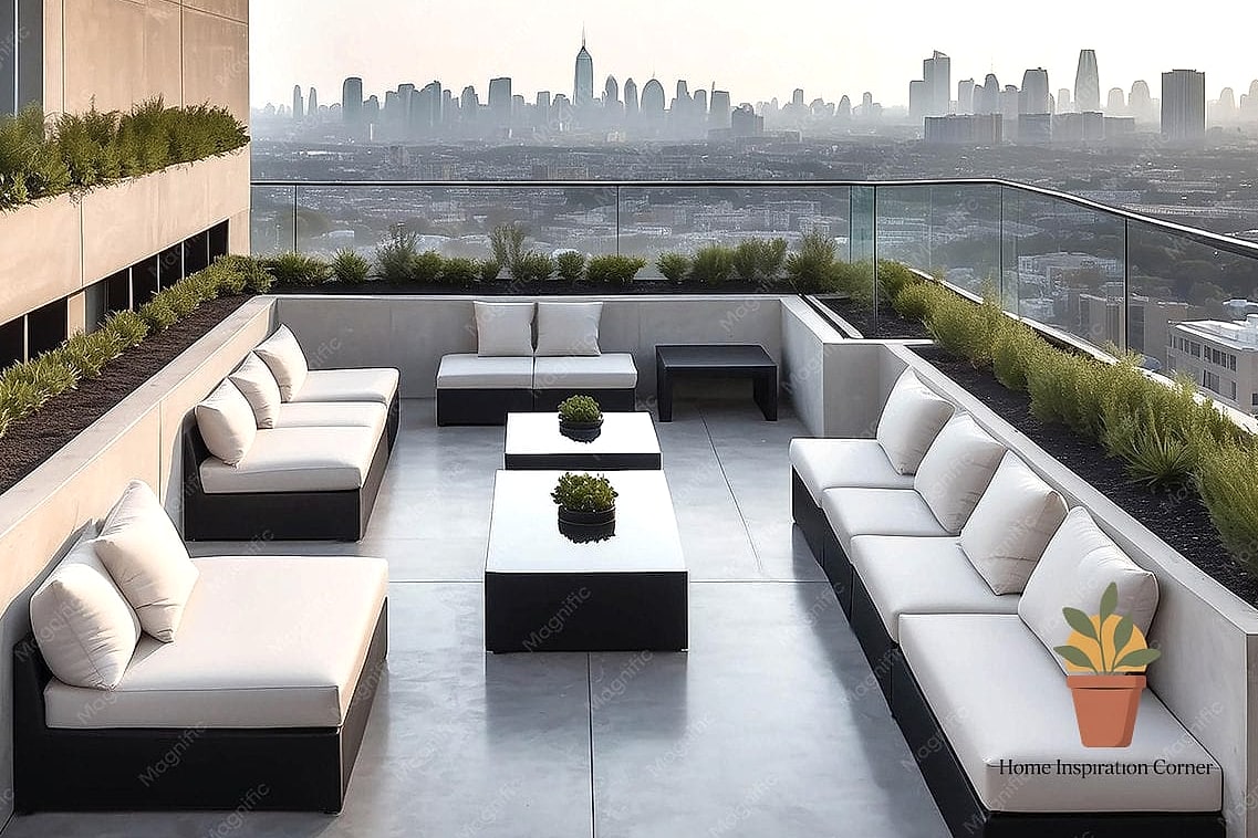 Minimalist Concrete Terrace with Clean Lines