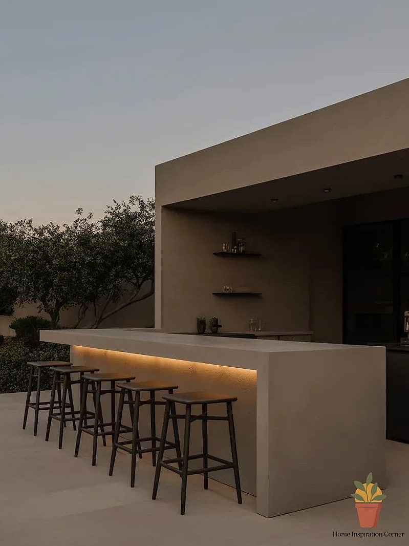 17 Terrace Bar Design Inspiration Boards You'll Want to Copy 7 Minimalist Concrete Bar Top