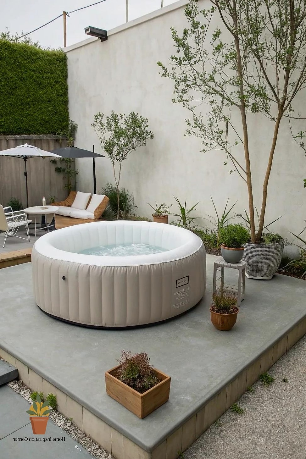 Minimalist Concrete Pad with Modern Furniture