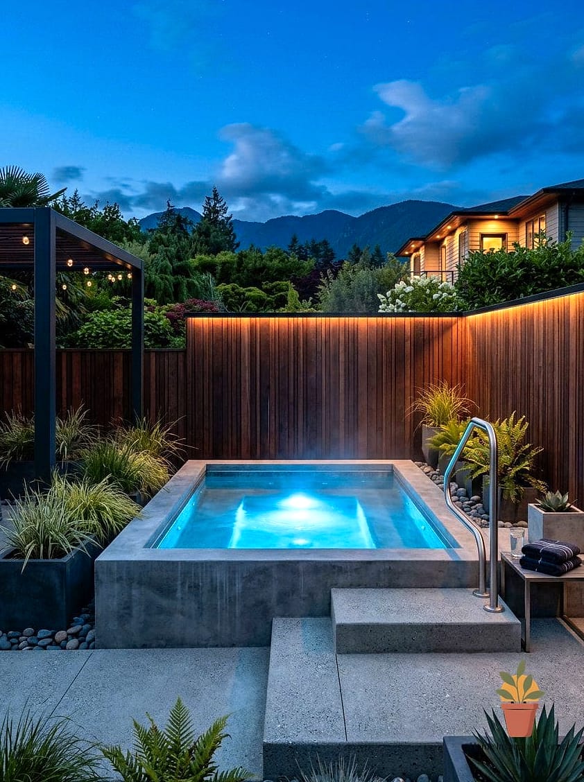 Minimalist Concrete Spa Deck