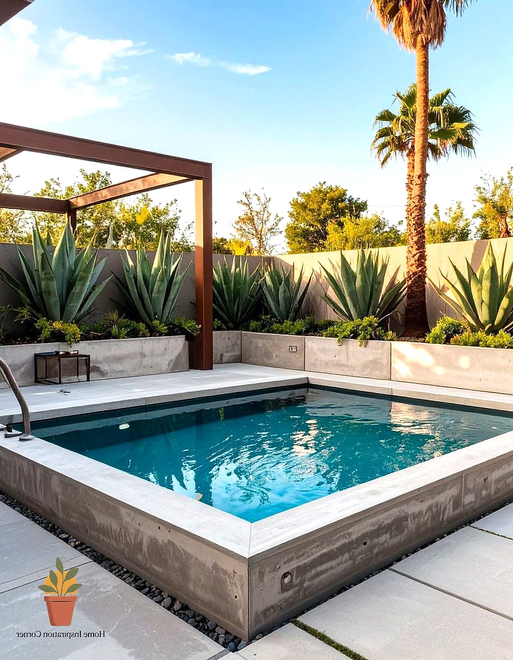 Minimalist Concrete Pad with Linear Landscaping
