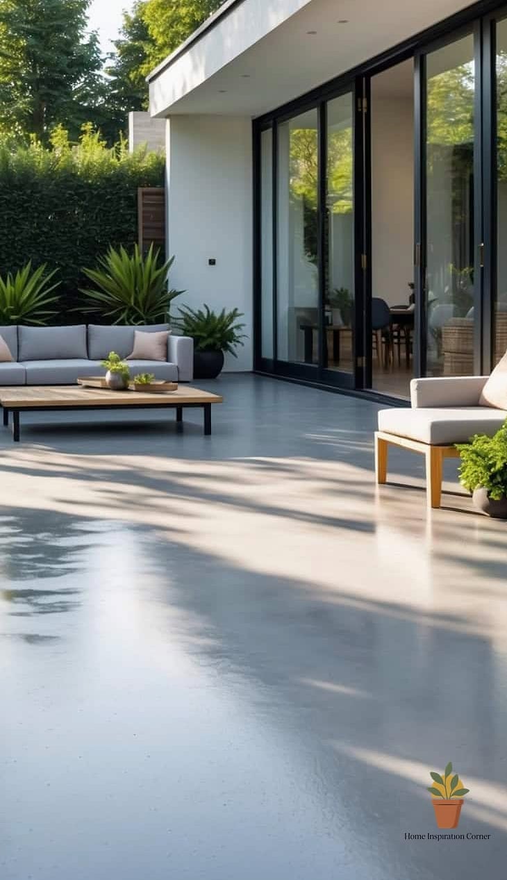 Minimalist Gray Slab with Statement Furniture