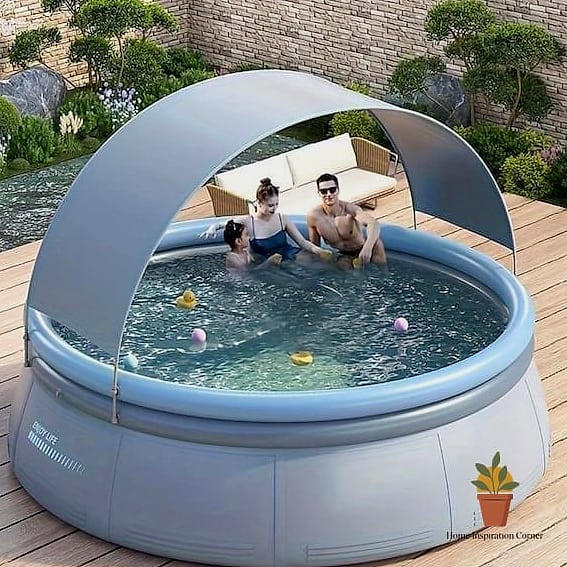 The Minimalist Round Pool with a Neutral Deck