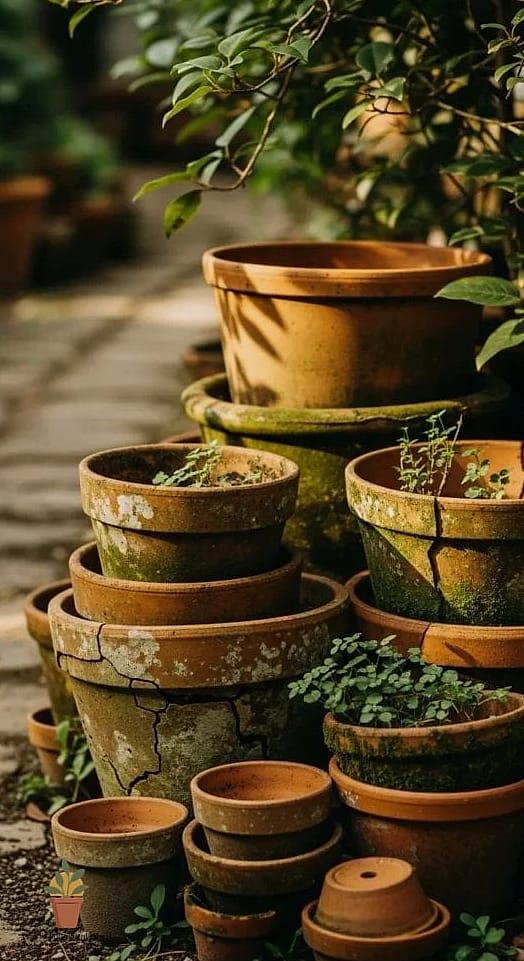 Mismatched Terra Cotta Pot Grouping