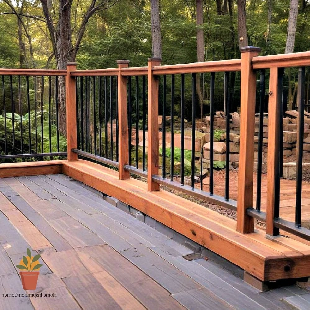 15 Creative Patio Railing Ideas Ideas You Haven't Seen Before 6 Mixed Wood and Metal Combo Railing