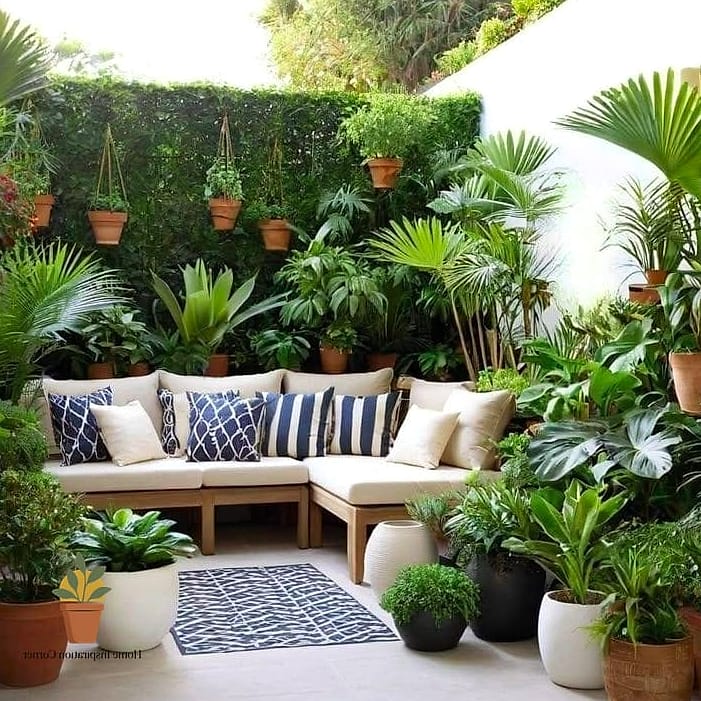 Mix in Potted Greenery at Different Heights