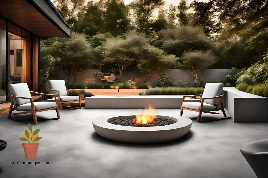 Modern Concrete Firepit Table