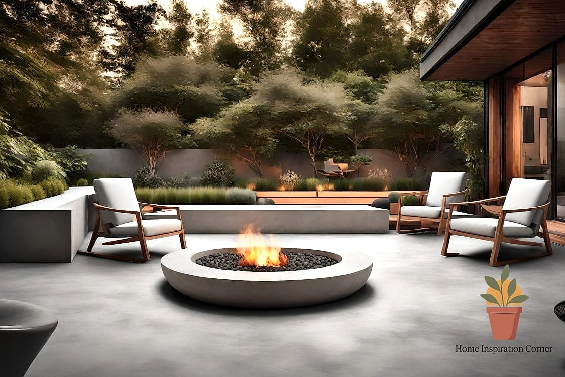 Modern Concrete Fire Table