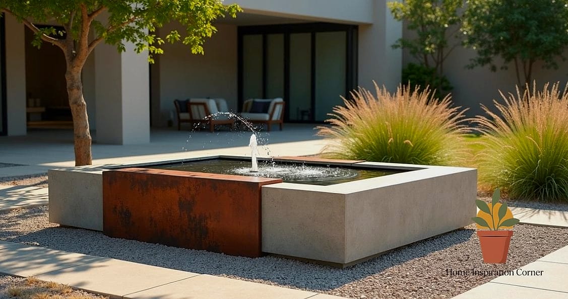 Modern Concrete Cube Fountains