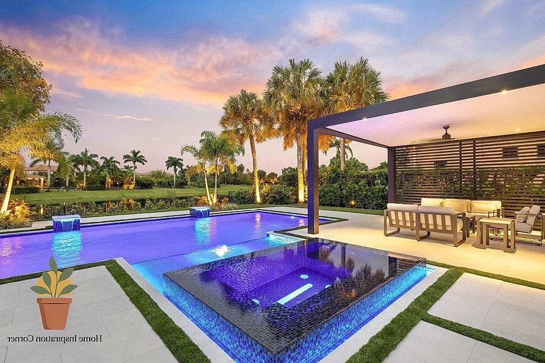Modern Geometric Pool with Clean Lines