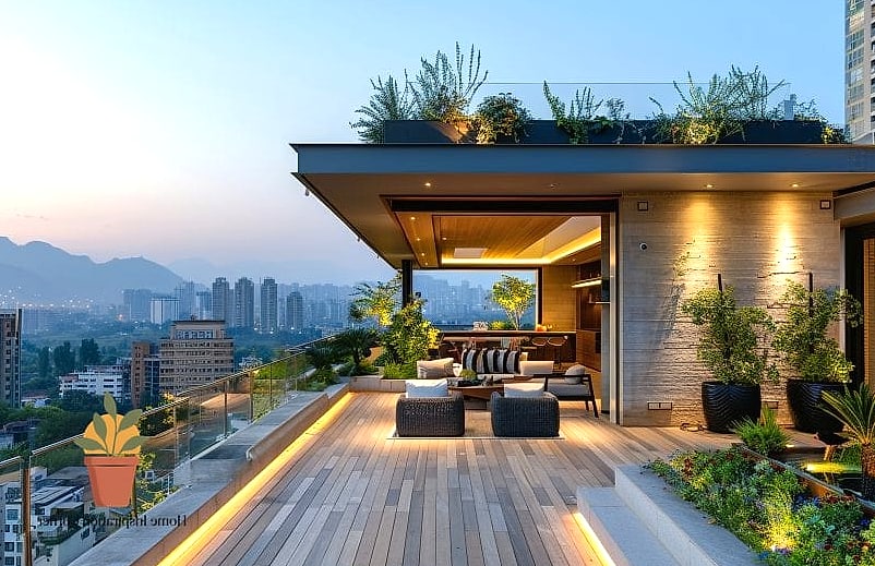 Modern Glass Railing Terrace for Unobstructed Views