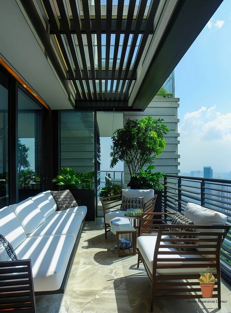 19 Terrace Interior Design Photos That Will Inspire Your Next Project 4 Modern Glass-Enclosed Terrace Lounge