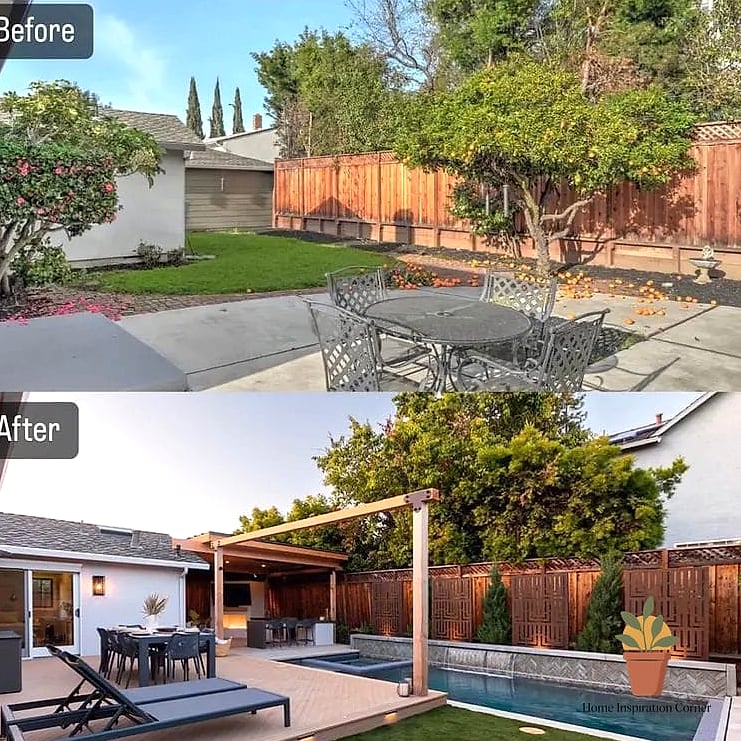 Modern Minimalist Backyard with Concrete Planters