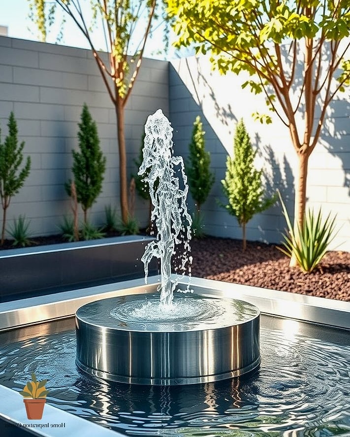 Modern Steel Sphere Fountains