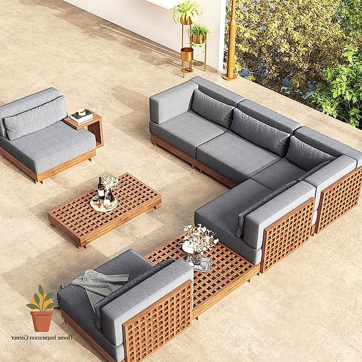 Modular Outdoor Sofa in Neutral Tones