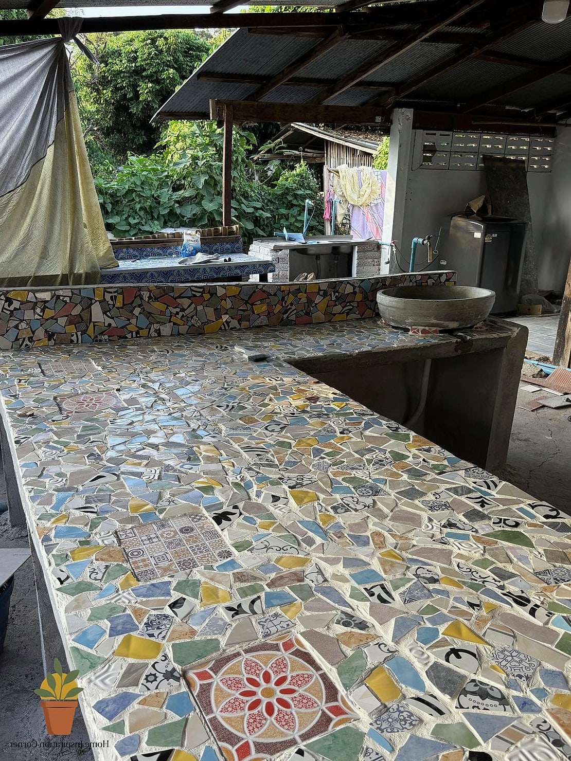 23 Creative Dapur Outdoor Ideas You Haven't Seen Before 20 Mosaic Tile Backsplash in Deep Blue Tones