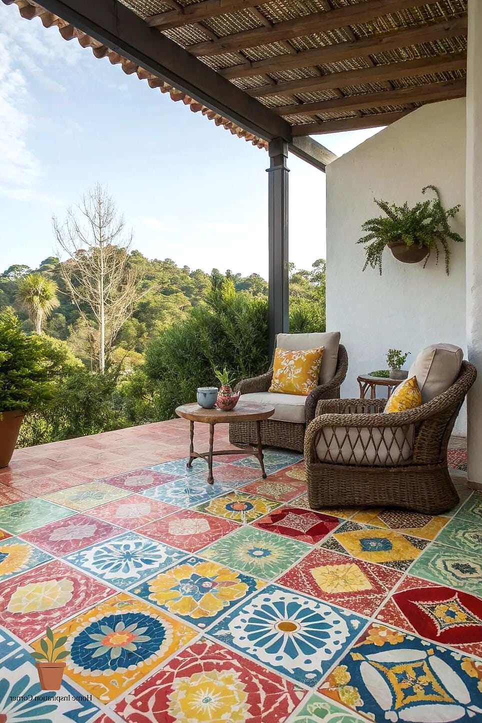25 Patio Tiles Designs That Maximize Style and Function 23 Multi-Colored Tumbled Stone