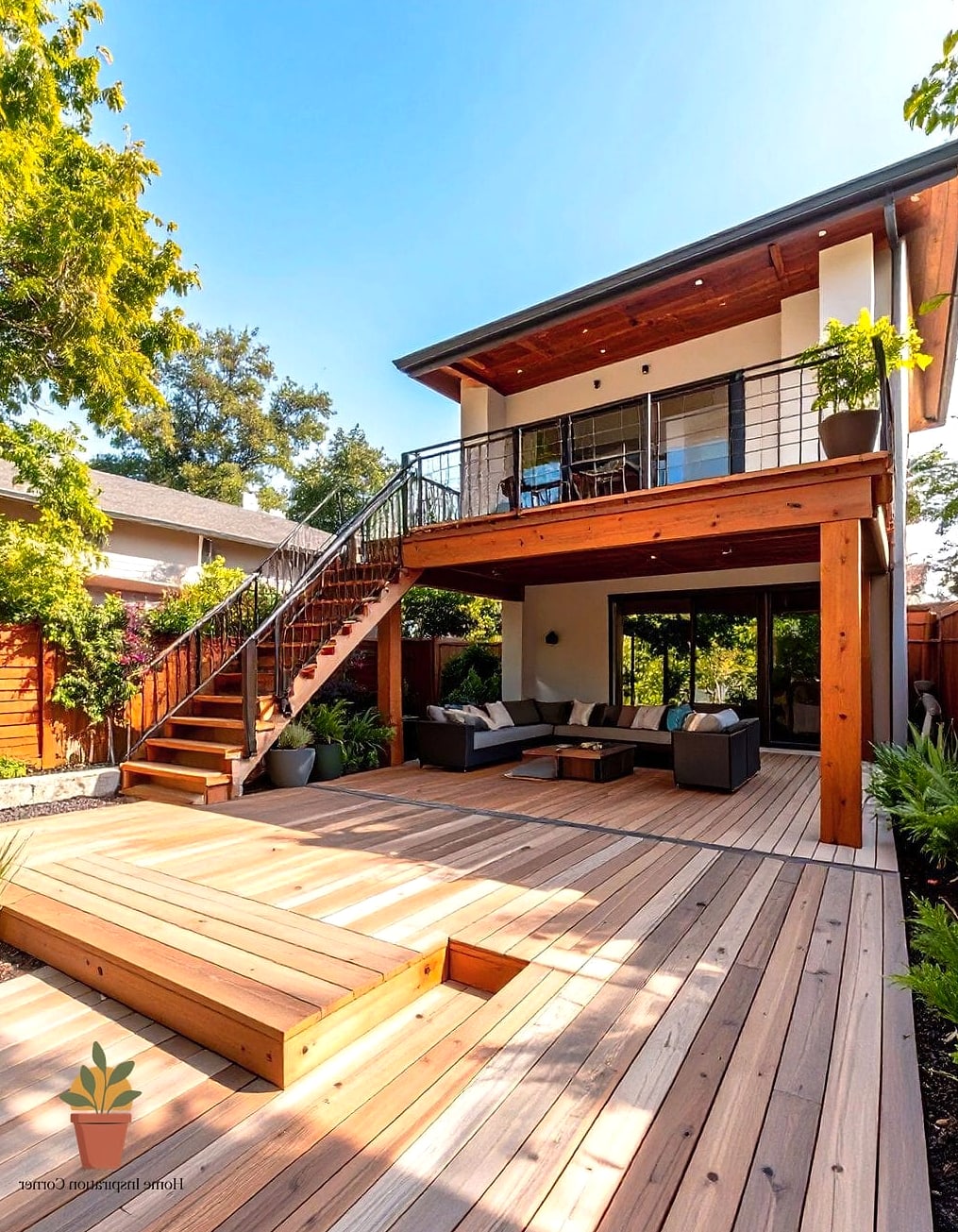 Multi-Level Patio with Covered Upper Deck