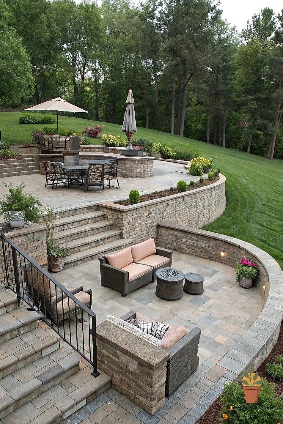 Multi-Level Patio with Distinct Zones