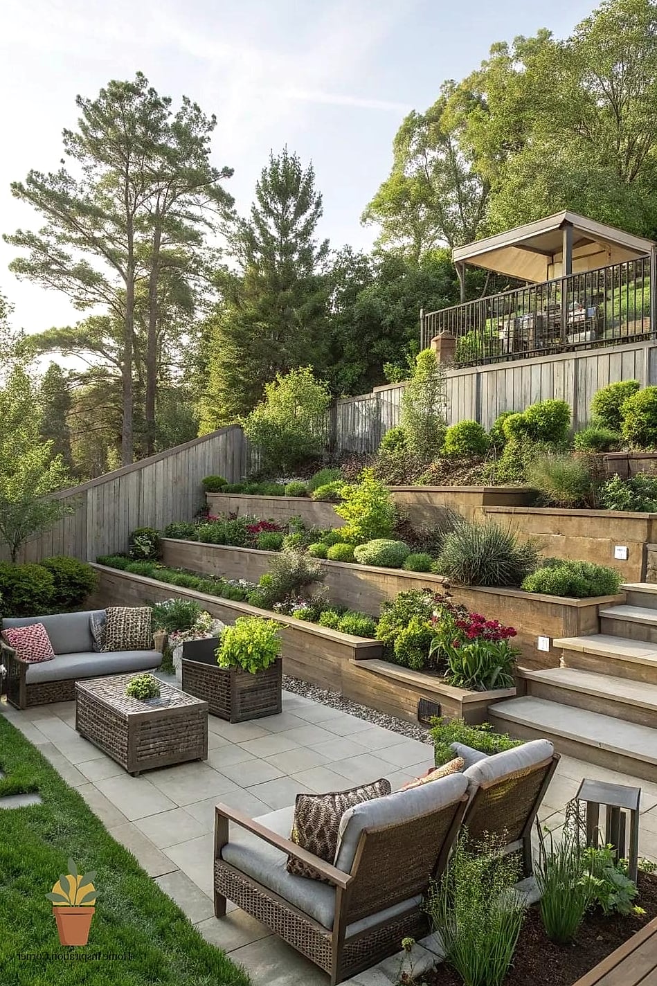 7 Backyard Oasis Designs You Need to See Right Now 5 Multi-Level Deck with Layered Lighting