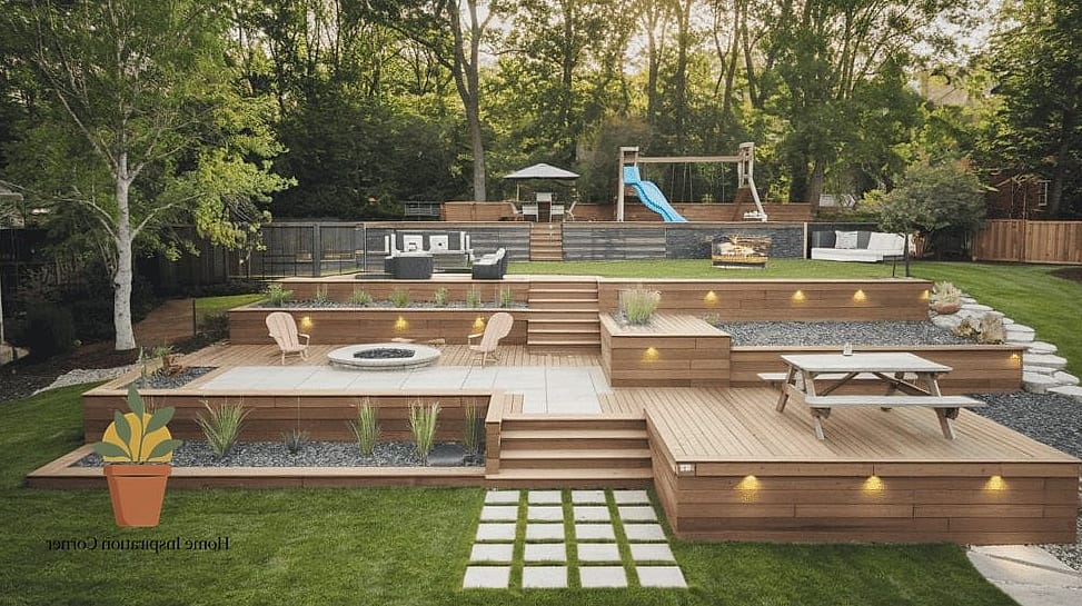 22 Backyard Inspiration Designs That Maximize Style and Function 5 Multi-Level Deck Design