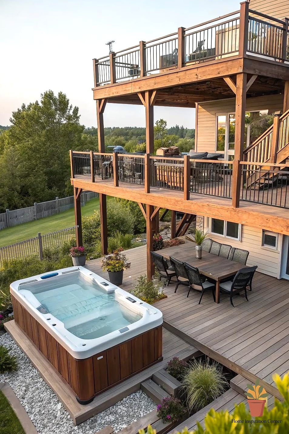 Multi-Level Terraced Swim Spa Yard