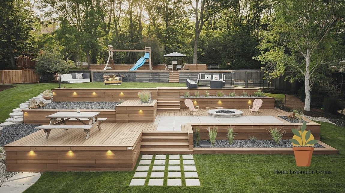 Multi-Level Terraced Backyard