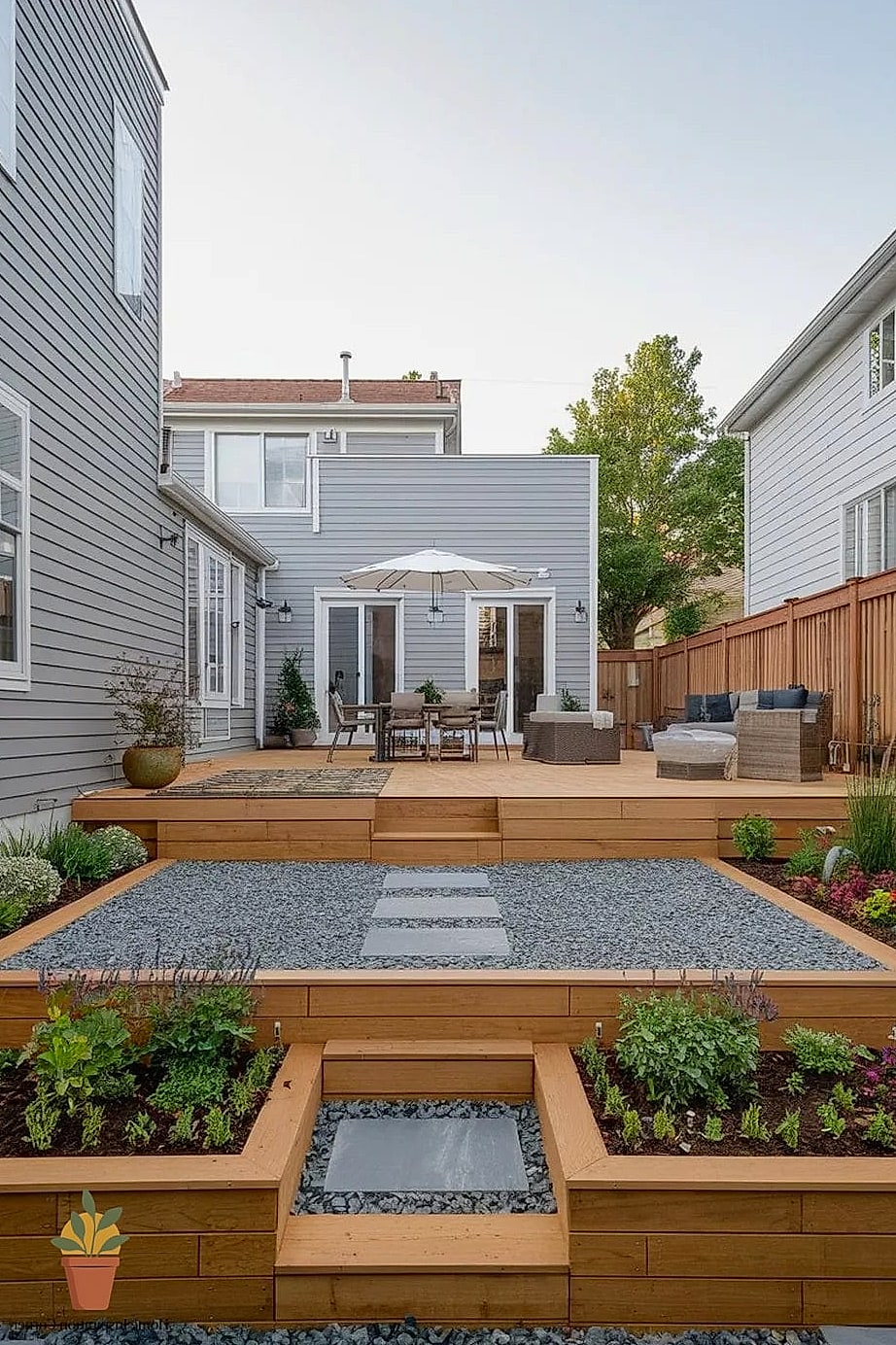 A Multi-Level Deck to Create Visual Zones