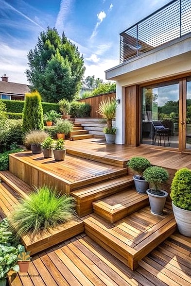 Multi-Level Terrace for Sloped Yards