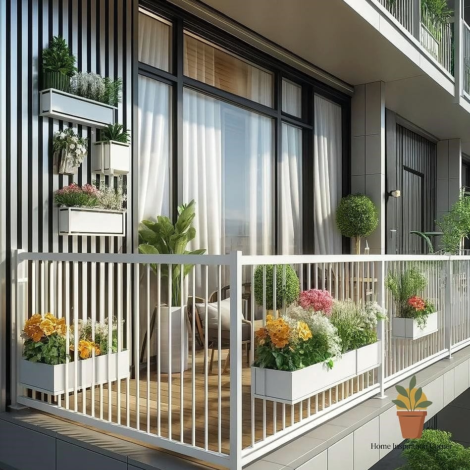 Multi-Zone Balcony with Grill, Lounge, and Dining Areas