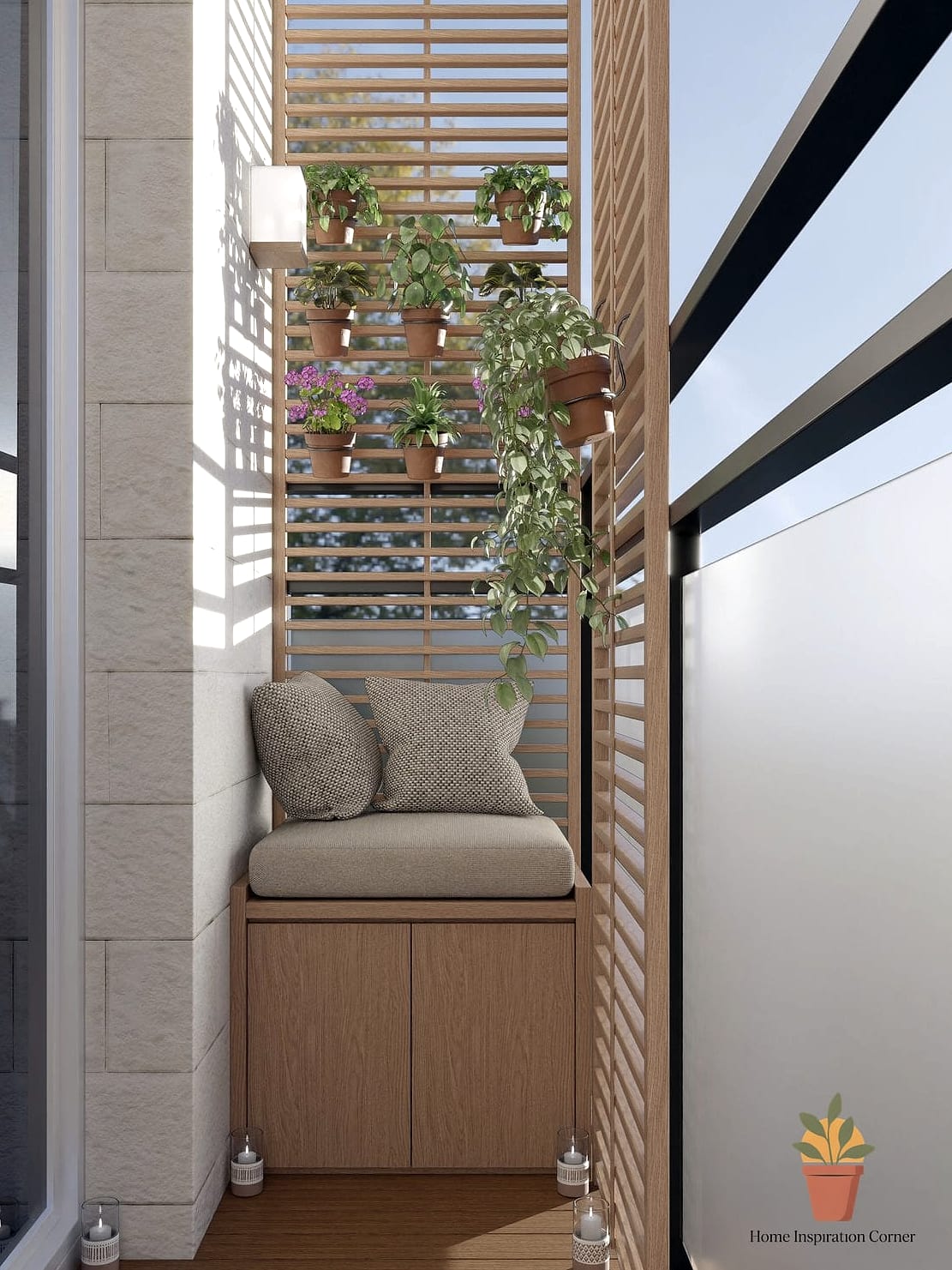 16 Narrow Balcony Ideas Designs That Maximize Style and Function 9 Narrow Bench with Under-Seat Storage