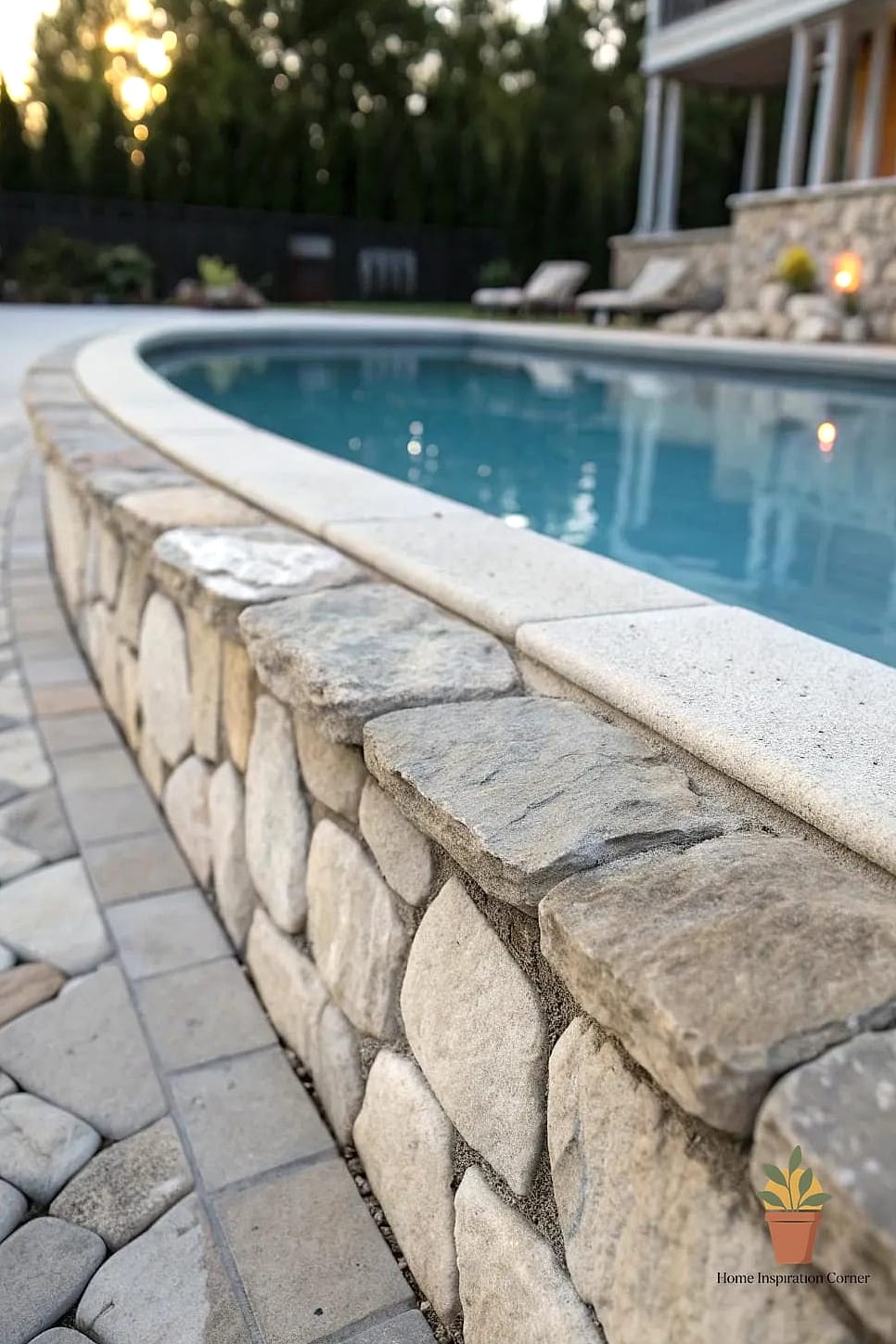 Natural Stone Coping for an Organic Look