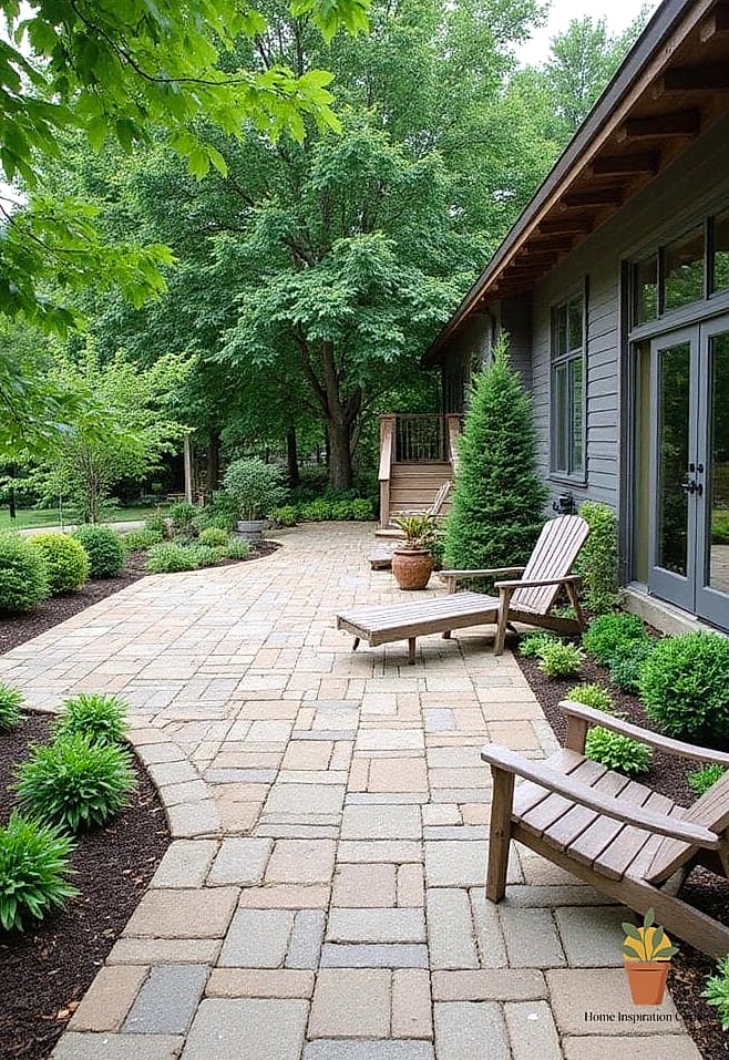 Neutral Tan Paver Patio