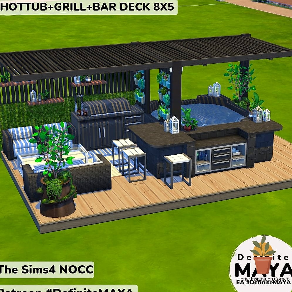 27 Sims 4 Backyard Ideas Designs That Maximize Style and Function 20 Outdoor Bar with Stool Seating