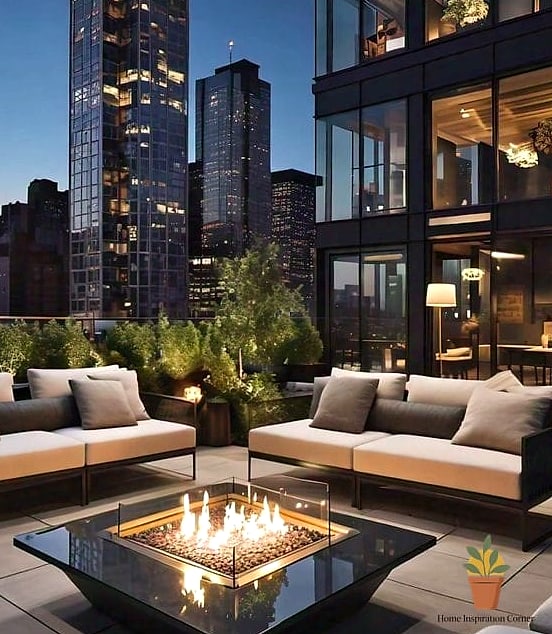 27 Penthouse Terrace Ideas Designs You Need to See Right Now 21 Outdoor Fireplace as a Focal Point