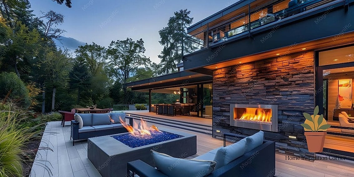 Outdoor Fireplace as a Focal Point