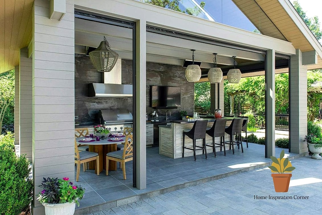 Outdoor Kitchen Extension Under The Same Roofline