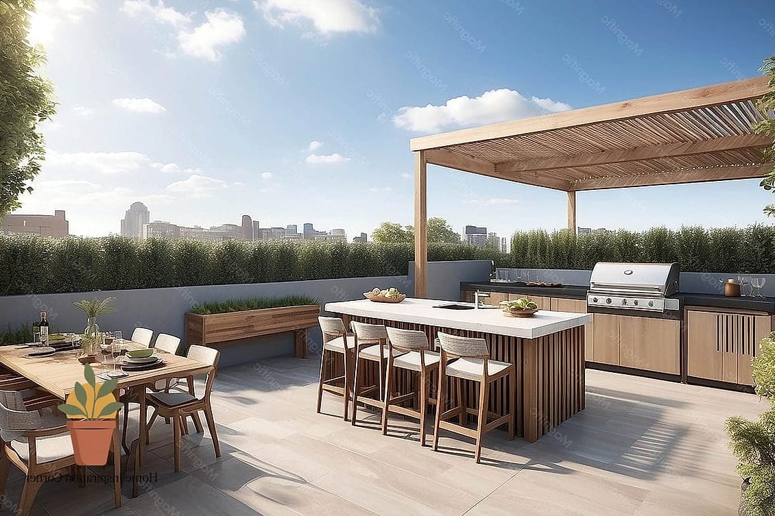 Outdoor Kitchen with Stainless Steel Grill