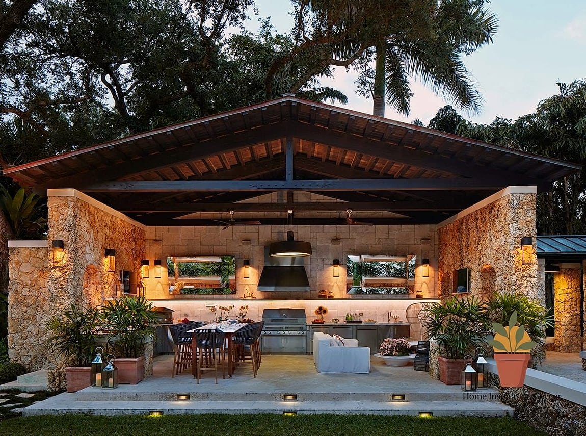 Outdoor Kitchen with Built-In Grill