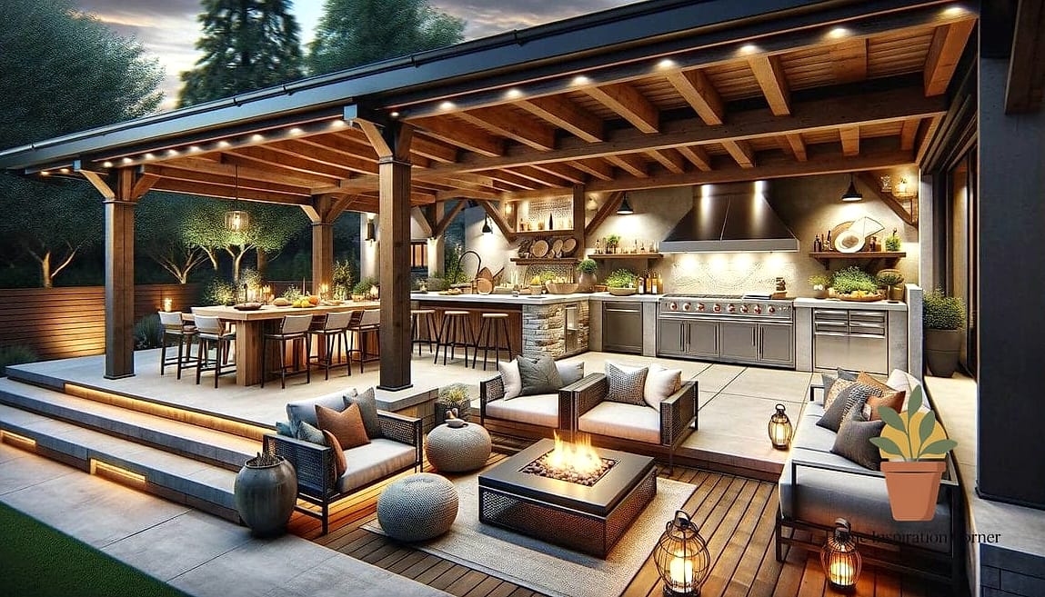 Outdoor Kitchen with a Simple Footprint