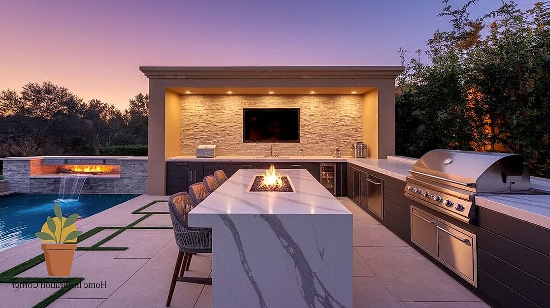 Outdoor Kitchen with Built-In Grill