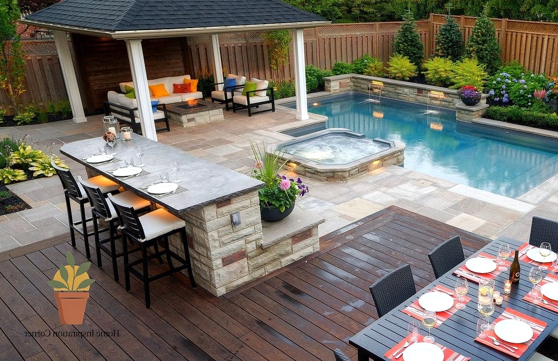 14 Backyard Pool And Patio Ideas Designs You Need to See Right Now 13 Outdoor Kitchen and Bar Combos Near the Pool