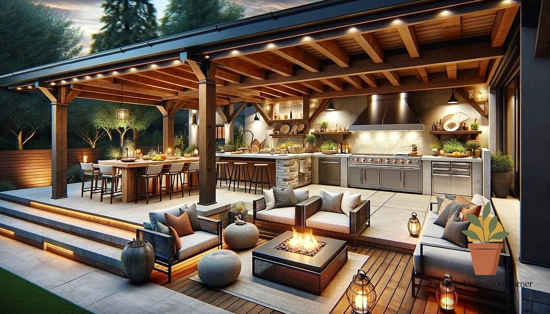Outdoor Kitchen with Built-In Grill