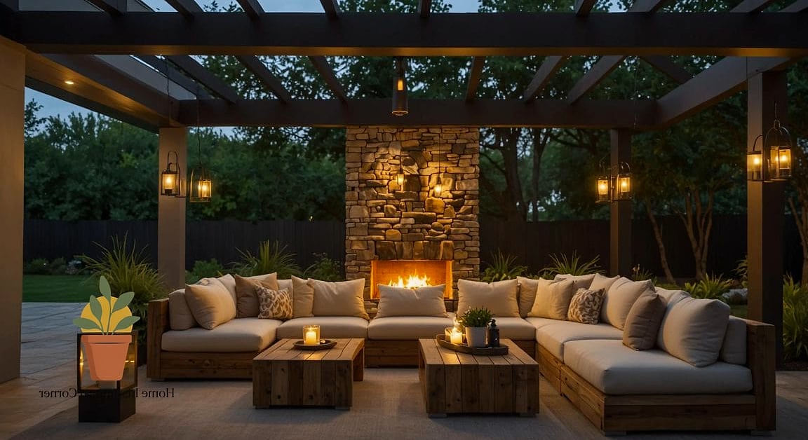 An Outdoor Living Room With Real Furniture