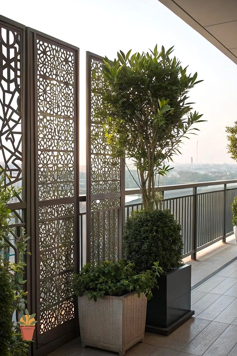 Outdoor Privacy Screens with Wood Lattice