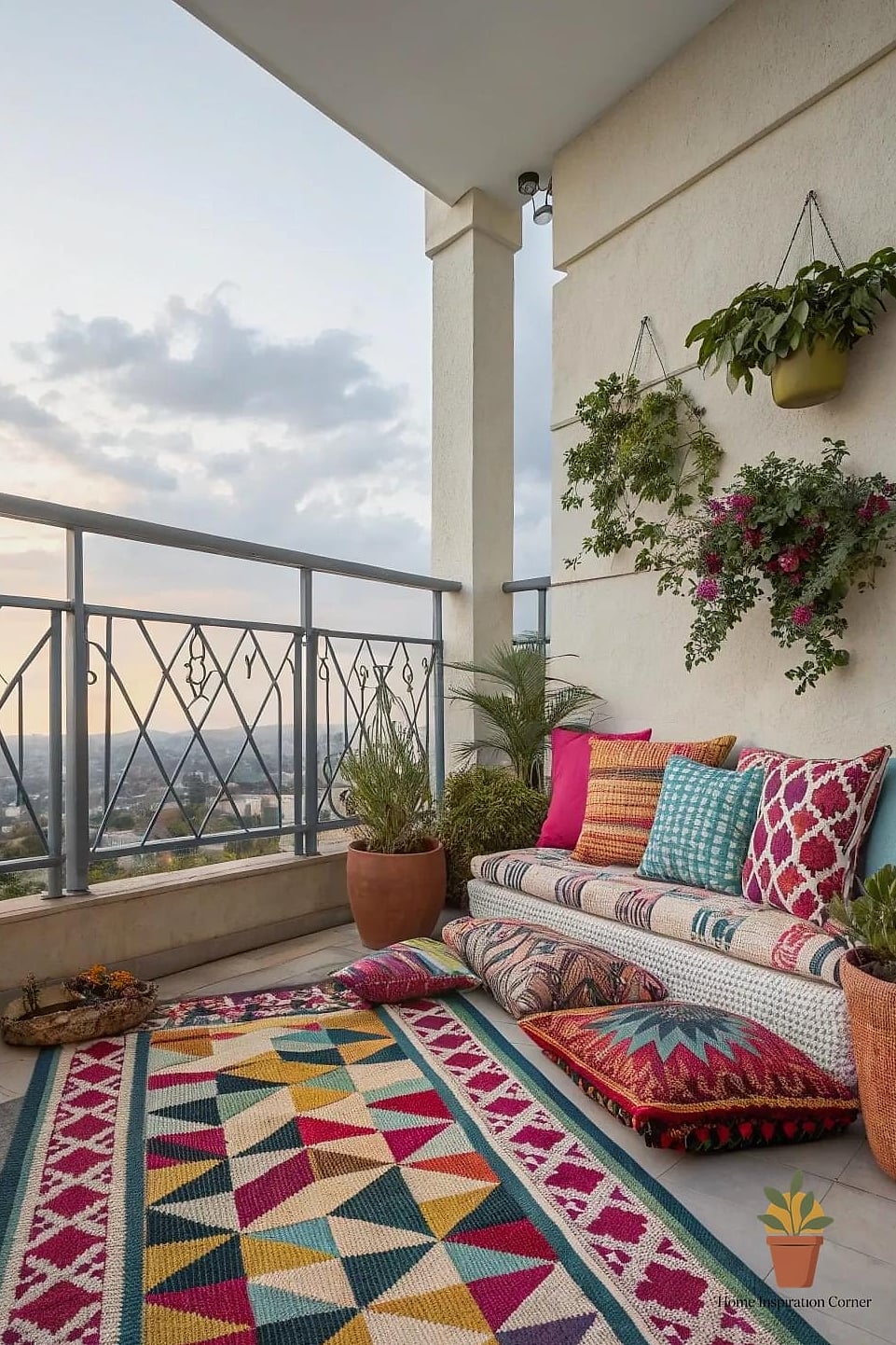 20 Balcony Poses Ideas That Will Transform Your Space 9 The Outdoor Rug Layer