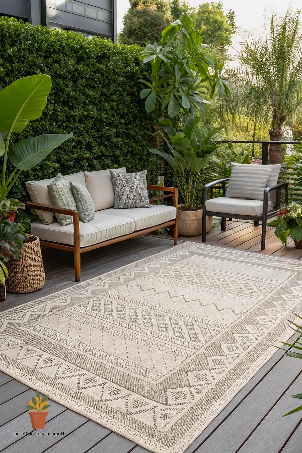 25 Home Terrace Ideas Ideas That Will Transform Your Space 8 Outdoor Rug Under a Bistro Set