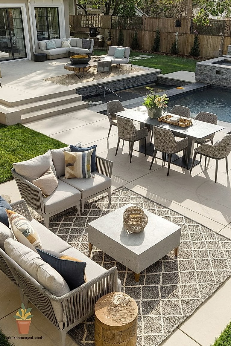 An Outdoor Rug Paired with a Sectional